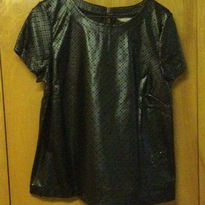 Banana Republic black perforated top faux leather